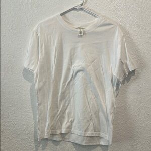 H&M White Short Sleeve Tee Classic Cotton Crew Neck